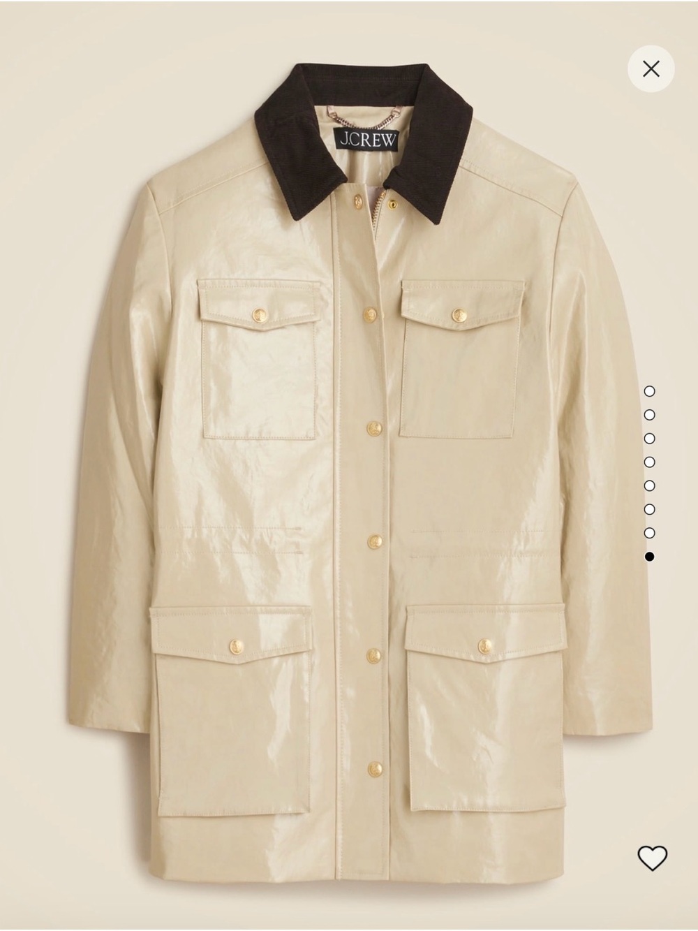 J. Crew collection laminated linen barn coat